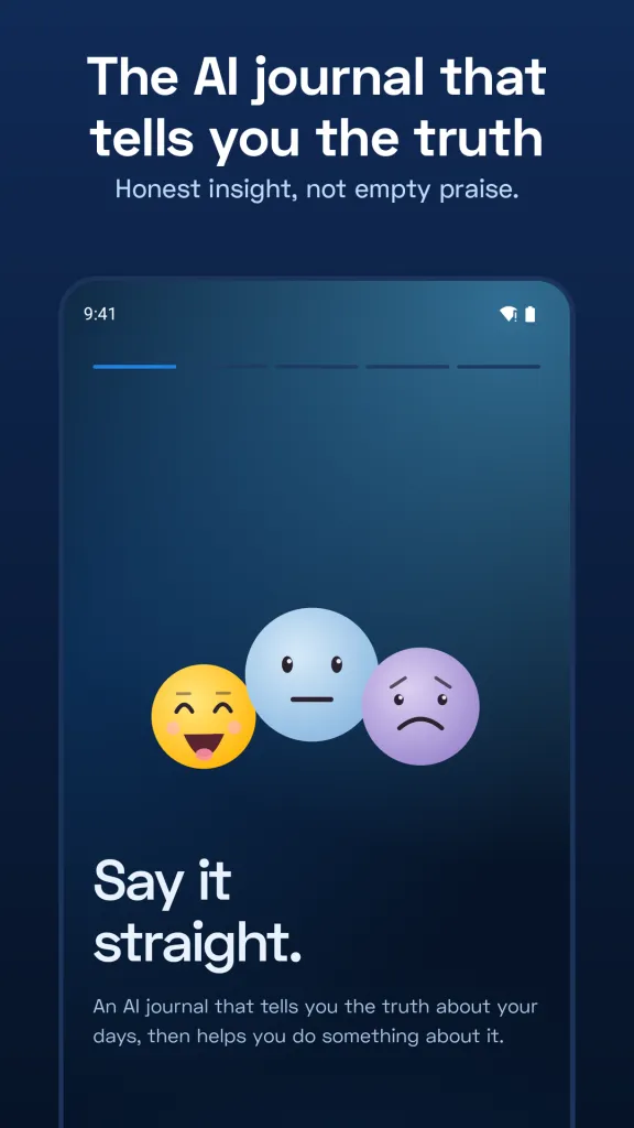 Welcome screen: Say it straight